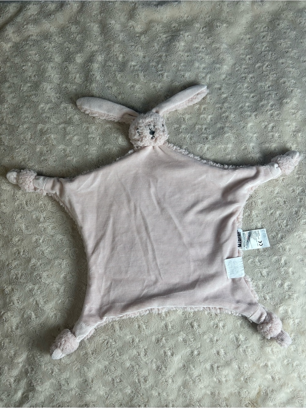 Minene You Make My Heart Full Bunny Rabbit Lovey Security Blanket Pink Star